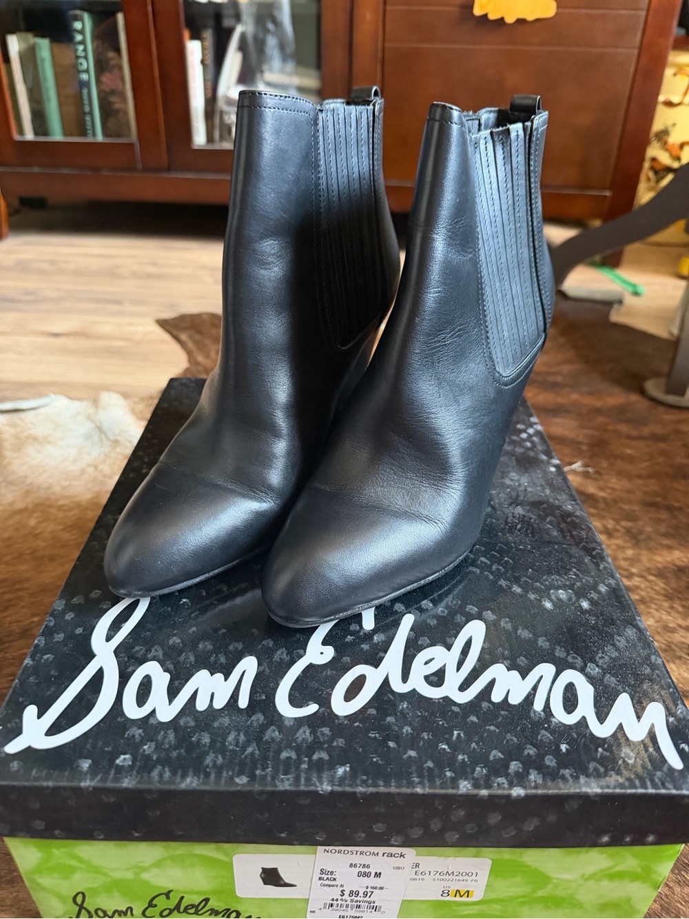 Nordstrom Black Leather Chelsea Ankle Boots